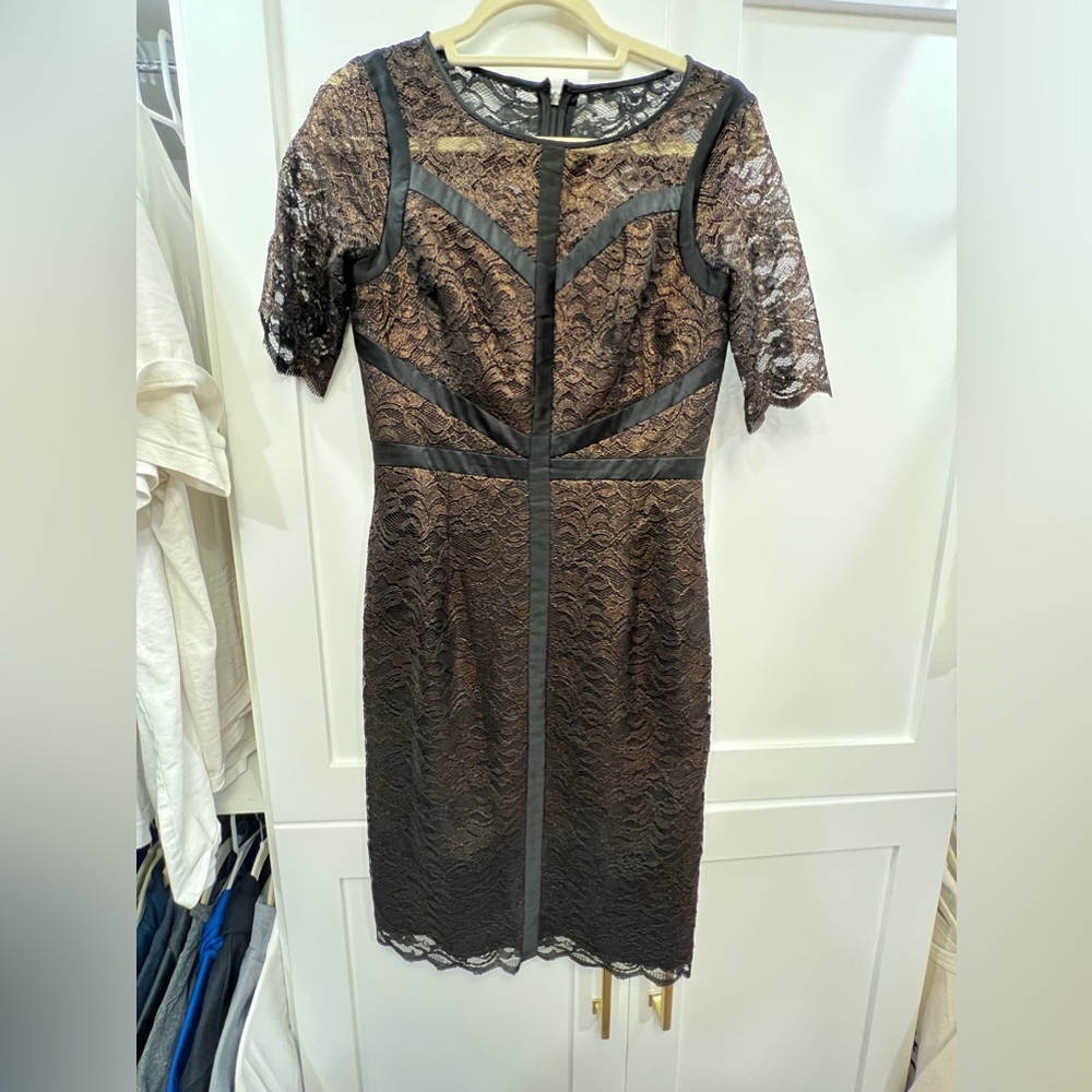 Black and Gold Pencil Dress - Size 2